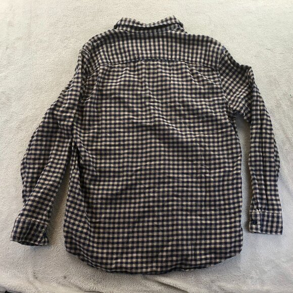 American Eagle Mens Shirt LT Brown Checkered Flannel Button Up Casual - Picture 10 of 10